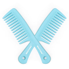 2PCS Large Wide Tooth Comb, Shower Combs, Hair comb for wet curly hair, Durable Hair Brush for Best Styling and Professional Hair Care(1Black,1White)