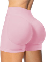 Workout Impact Shorts Hidden Scrunch Butt Lifting Gym Booty Biker Shorts for Women Tummy Control