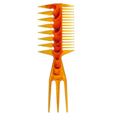 Losaria Hair Pick Comb, 3 In 1 Fish Tail Bone Shape Professional Stylist Comb, Amber (Hairdressing Salon, Home Personal Application, All Kinds of Hair Styling)