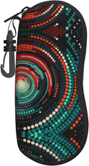 Colorful spots Soft Glasses Case for Men & Women - Universal Fit for Eyeglasses, and Sunglasses, Black