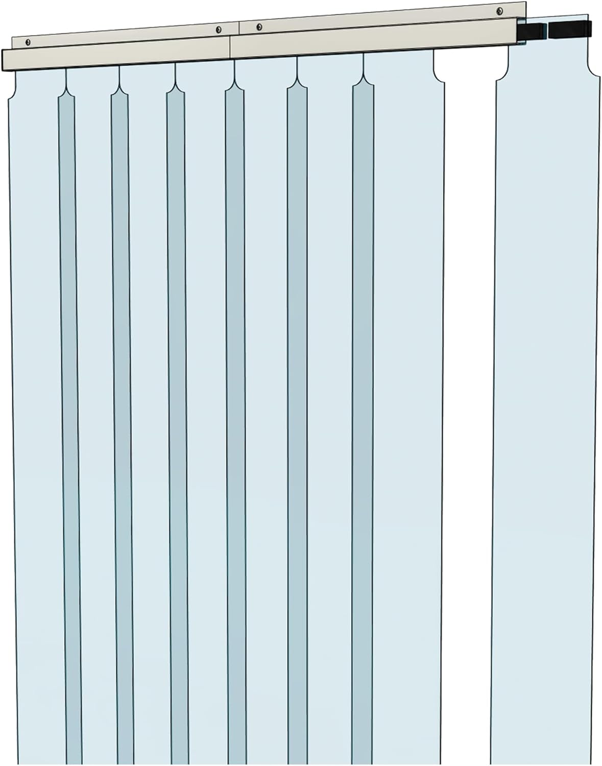 Awoco 51" x 84" Vinyl Strip Climate Control Curtain Kit, Slide-in Strips Perfect for Freezers, Coolers and Warehouse Doors NSF Approved Made in USA