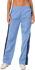 Mxiqqpltky Baggy Parachute Pants for Women Elastic Low Waist Y2K Striped Sweatpants Wide Leg Jogger Track Pants Streetwear
