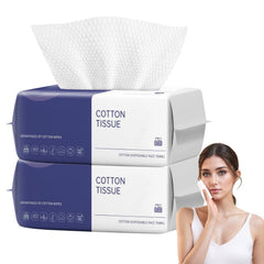 Disposable Face Towel, 600 Count Face Towels, for Washing Soft Cotton Dry Wipes Facial Cloths Towelettes for Washing and Drying, Facial Tissue for Cleansing, Skincare and Makeup Remover