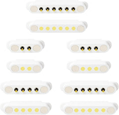 2 Pair White Magnetic Pogo Pin Connector, 2/3/4/5/6P 2A Pogopin Magnetic Connector Male+Female 2.54/2.5 MM Through Holes Spring Loaded Connector DC Power Socket Charge Probe Connector (6Pin)