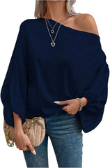 Verdusa Off The Shoulder Blouses for Women 3/4 Length Sleeve Tops Dressy Casual Blouse