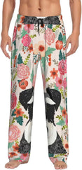 Yorkshire Terrier Dog Lovers Florals Men'S Pajama Bottoms Lounge Sleepwear Loose Soft Comfort Pajama Pants With Pockets