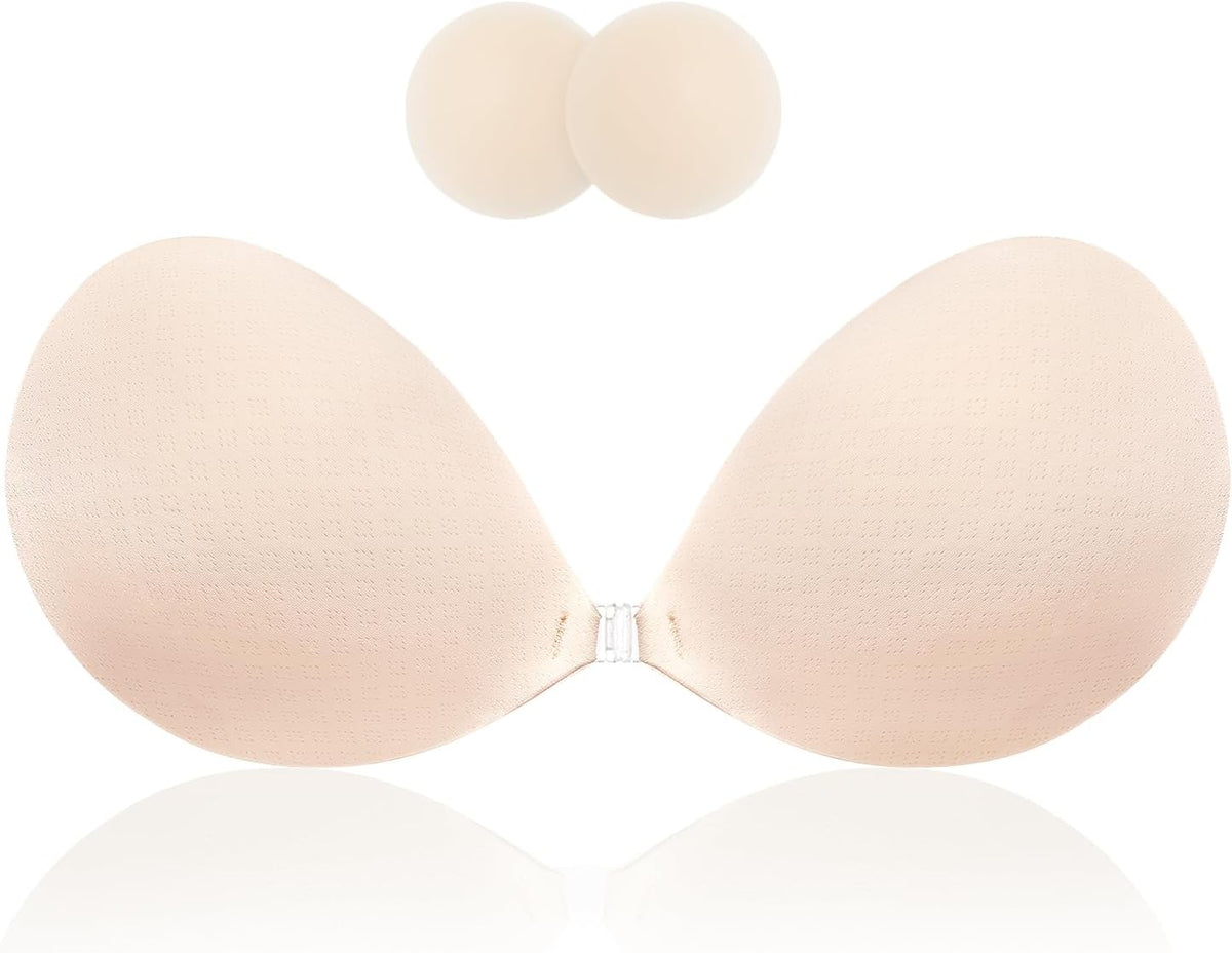 queensecret Adhesive Bra, Push up Strapless Self Adhesive Bra, Invisible Silicone Bra for Backless Dress