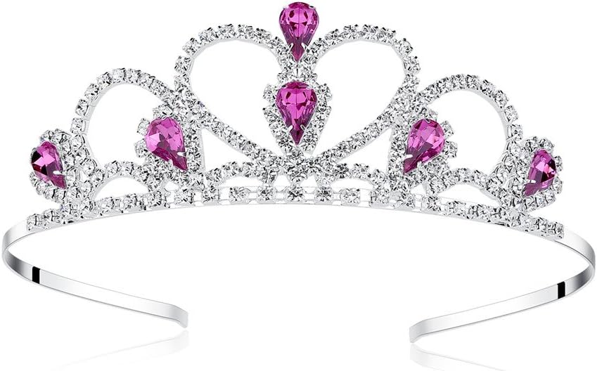 Lovelyshop Colorful Gems Silver Rhinestone Tiara for Little Kid Big Kid Prom Birthday Princess Crown