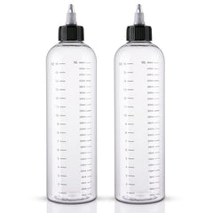 Cosywell Applicator Bottles for Hair - 2 Pack, 16 Ounce Oil Bottles with Cap, PET Plastic, Refillable, Brown