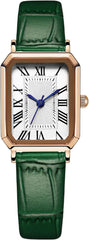 BESTKANG Leather Strap Watches for Women Elegant Dainty Ladies Watch Vintage Rectangle Women Quartz Wrist Watch