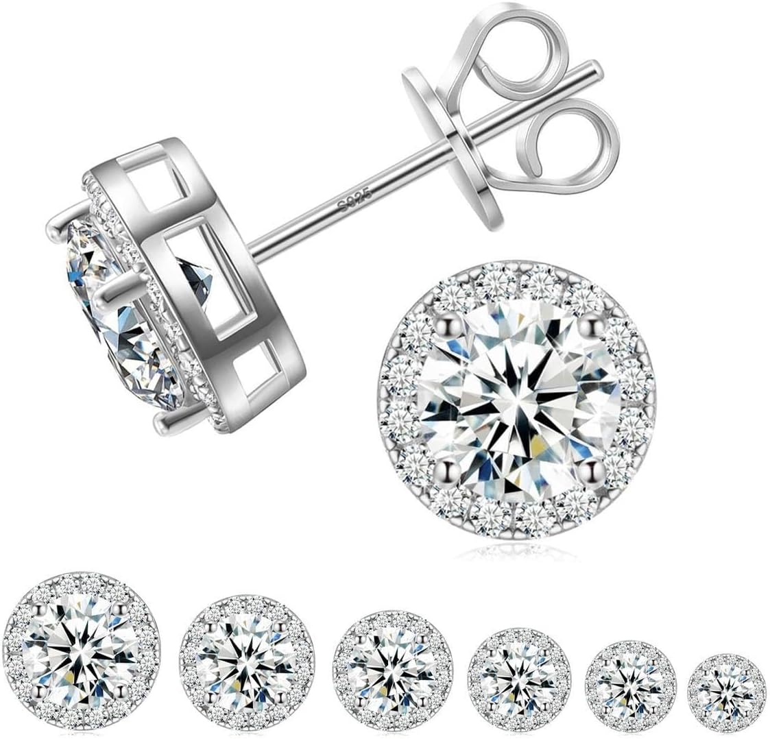 Jewelry Moissanite Stud Earrings, S925 Sterling Silver Unisex Earring, Gold/Silver Earrings For Men Women Gift