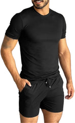 crazynekos Mens Short Sets 2 Piece Summer Outfits Tracksuits Set Casual Short Sleeve Shirt and Shorts Set
