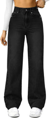 Wide Leg Jeans Woman Baggy Boyfriend High Waisted Straight Leg Jeans Stretchy Cute Denim Pants Y2k Streetwear