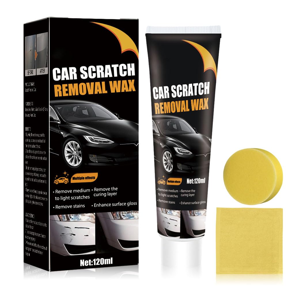 Scratch Remover for Vehicles, 2026 New Car Scratch Repair Paste Car Scratch Remover Car Polishing Wax Scratchs Remover with Wipe and Sponge Cars Paint Scratchs Repair Kit for Deep Scratches (5)