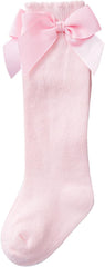 Zando Baby Girl Cotton Knee High Socks - Cute Ruffle Socks for Toddler Girls, Infant Uniform Stockings Seamless