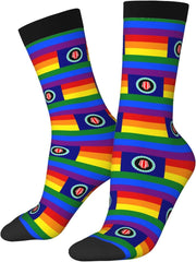 Bougainville Rainbow Flag Socks For Men Women Gift Wicking Sport Casual Running Socks