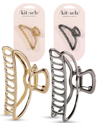 Kitsch Metal Hair Clips for Women - Durable & Elegant Metal Claw Clips, Perfect for Everyday Use & Special Occasions - Gold, 1 Pc