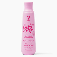 V&Co. Beauty Curly Pop Curl Defining Shampoo – Sulfate Free & Paraben Free Moisturizing Hair Care with Peptides, Amino Acids & Jojoba Oil for Hydration, Frizz Control & Healthy Curls – 12 fl oz