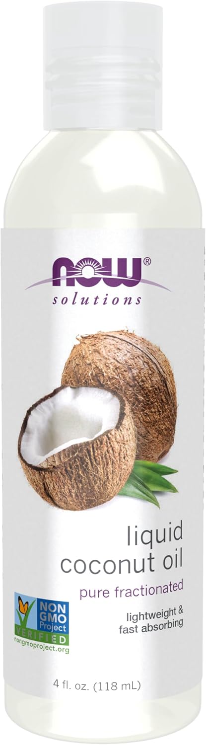 NOW Foods Solutions, Liquid Coconut Oil, Light and Nourishing, Promotes Healthy-Looking Skin and Hair, 16-Ounce