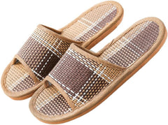 Bamboo Slippers Sandals for Women Tatami Straw Rattan Grass Japanese Slides Non Slip Wooden Zori Beach Travel Hawaiian Summer Indoor House Boho Standing All Day Comfortable Walking Causal Woven