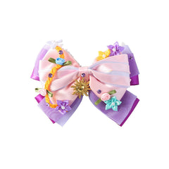 Princess Hair Bow Clips for Girls Women 5 Inch Fairy Hair Accessories Red