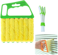 2/4 Pcs Blind Cleaner Duster Tool, Detachable Window Blind Cleaner Duster Tool, Washable 7 Fingers Dusting Cleaner Brush for Blinds Dust Dirt Cleaning (Blue+ Orange, Blue Set + Orange Set)