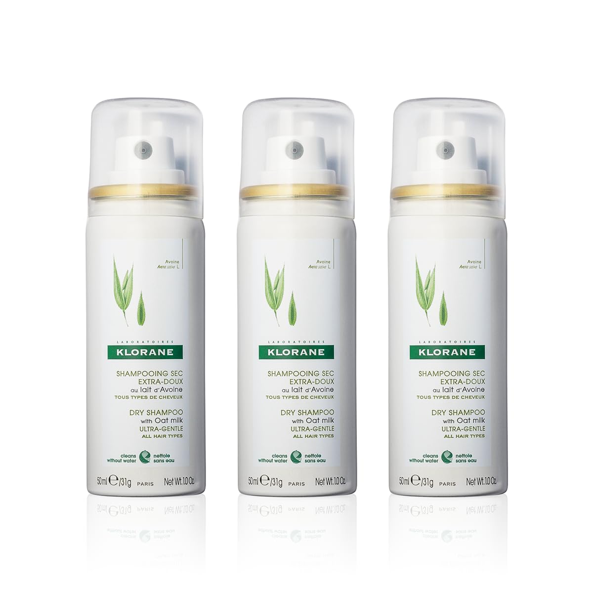 Klorane Ultra Gentle Dry Shampoo with Oat+ - Gentle Formula - Instantly Revives Hair and Eliminates Odor, Dirt, and Oils - Hypoallergenic & Vegan - Paraben & Sulfate-Free