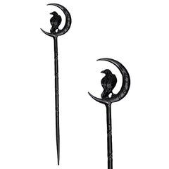 2PCS Retro Viking Hair Sticks – Black Gothic Metal Sword Hair Pins for Women, Perfect for Renaissance Festivals, Halloween, Thick Hair & Updos (RLAL)