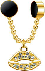 Gold Plated Septum Clips with Dangle and Magnetic Clasp, Nose Fashion, Cuff Hugger Decoration, Non-Piercing