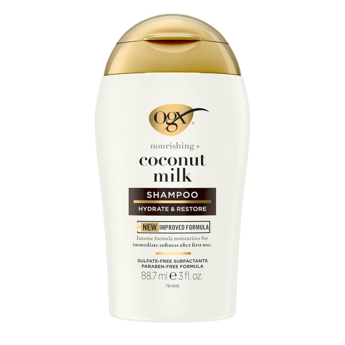 OGX Nourishing + Coconut Milk Shampoo, Hydrating & Restoring Shampoo Moisturizes for Soft Hair After the First Use, Paraben-Free, Sulfate-Free Surfactants, 25.4 fl. oz