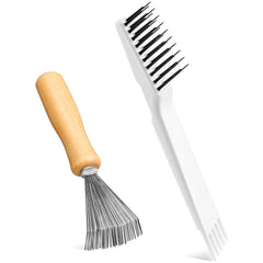 Boao 2 Pieces Hair Brush Cleaning Tool Comb Cleaner Brush Mini Comb Cleaning Hair Remover Tool for Removing Dust Home and Salon Use(Black Color)