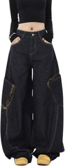 Barrel Jeans for Woman Men High Waisted Baggy Wide Leg Pants Denim Sweatpants Boyfriend Streetwear Clothes