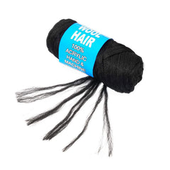 100% Brazilian Wool Hair Acrylic Yarn for African Braids/Senegalese Twist/Faux Locs/Wraps with Crochet Hook(4 Roll, Natural Black)