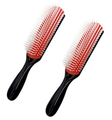 MDSTYLE Hair Brush for Curly, Thick, Wavy and Coily Hair - Curl Defining, Detangling, Styling, Blowdrying, Shaping - 9 Row Detangler Brush for Women and Men - Dry or Wet (Black Small 1pc)