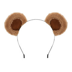 SIOTMERA Bear Ears Headband Brown, Cute Care Movable Hairband Adult with Toddler Animals Costume, Soft Makeup Head Wear for Washing Face Women