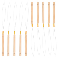 Vlasy 3PCS Hair Extension Loop Needle Threader Pulling Hook Tools Micro Loop Nano Beads Device Hair Extension Threader for Hair or Feather Extensions