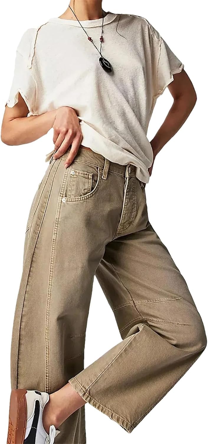 Women's Cross-Border European and American Wide-Leg Loose Mid-Low Waist Jeans