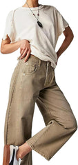 Women's Cross-Border European and American Wide-Leg Loose Mid-Low Waist Jeans