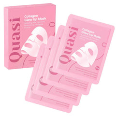Quasi Collagen Glow Up Mask 2.0, Quasi Bio Collagen Face Mask, Firm Skin Deep Hydrating Masks for Wrinkle Reduction and Pore Minimization - Glow like Glass Skin (1 Box (4 Pcs))