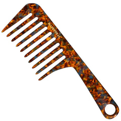 D1 | Wide Tooth Handle comb for Curly Hair| Elevates, Preserves Curl, Eliminates frizz, Acetate comb(White Purple)