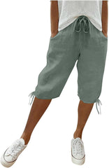 Women's Linen Pants, Drawstring Closure,Great for Laid - Back Days