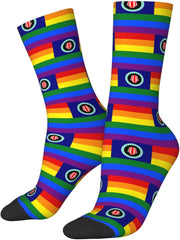 Bougainville Rainbow Flag Socks For Men Women Gift Wicking Sport Casual Running Socks