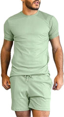 crazynekos Mens Short Sets 2 Piece Summer Outfits Tracksuits Set Casual Short Sleeve Shirt and Shorts Set