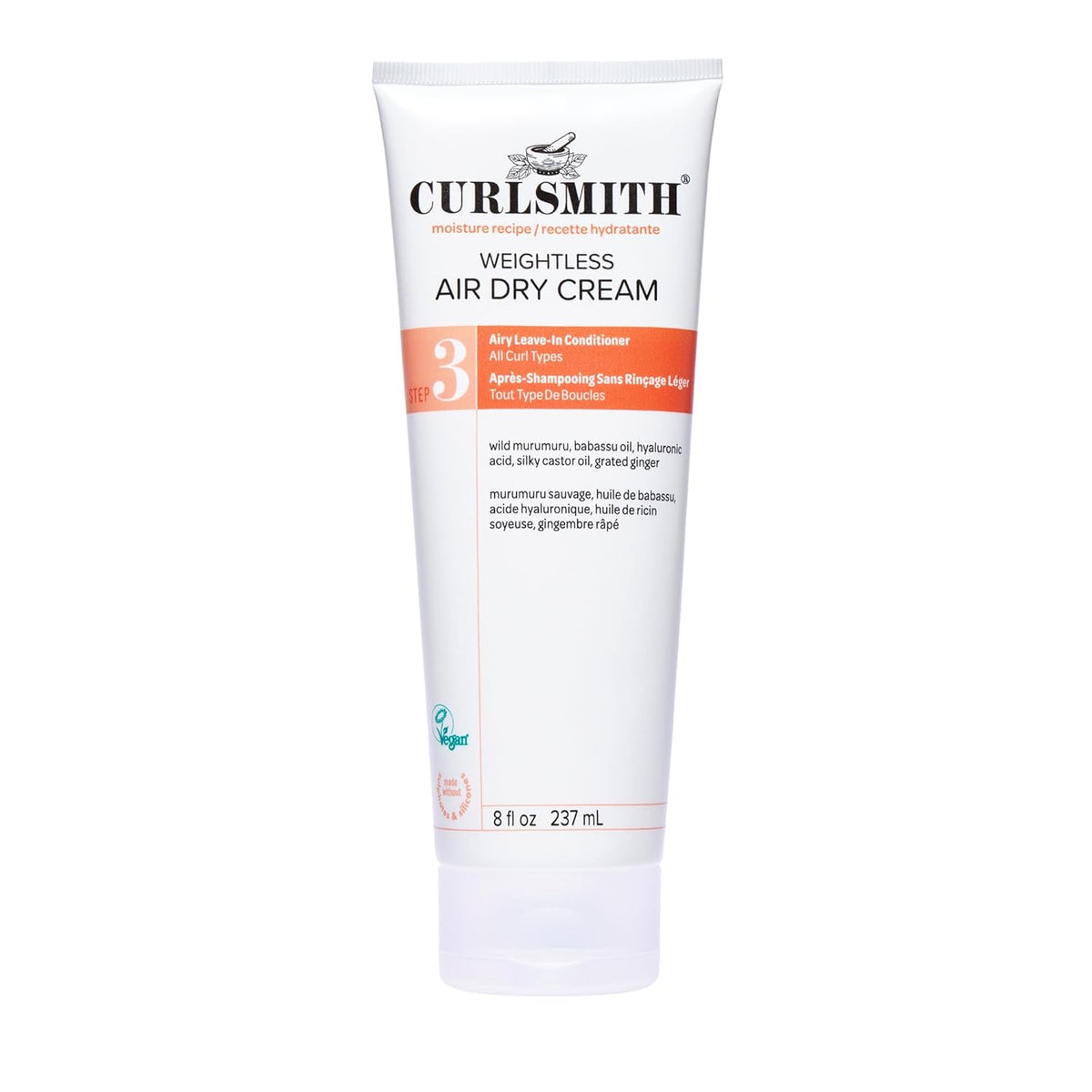 CURLSMITH Weightless Air Cream - Air Dry Curl Cream, Hydrating and Detangling, Best Leave-In for Dry Curly Hair, For All Curl Types, Vegan & Cruelty Free