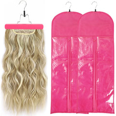 Hair Extension Holder, Extra Long Wig Storage Bag with Hanger for Multiple Wigs Hairpieces, Portable Wig Bags Storage Style Hair Travel Hair Extensions Bag (31.5 Inch, 1Pcs Black)