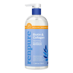 Renpure Plant Based Coconut and Vitamin E Moisturize and Replenish Conditioner - Ideal for Dry, Lifeless Hair - Leaves Hair Silky and Smooth - Paraben Free - Recyclable, Pump Bottle Design - 24 fl oz