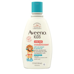 Aveeno Kids Curly Hair Conditioner, Hydrating Conditioner, Kids Curly Hair Products, Oat Extract & Shea Butter, Gentle Scent, 12 fl. oz (Pack of 1)