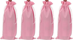 uxcell 4 Pcs Wine Bottle Gift Bags with Drawstrings, Velvet Wine Bags Reusable Liquor Bottle Covers for Wedding Birthday Party, Blue