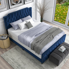 Furniture of America Galavant Modern Tufted Fabric Panel Bed