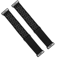 2Pcs Adjustable Elastic Wig Band with Non-Slip Silicone Strips & Removable Buckles, Keeping Wigs in Place (Black)